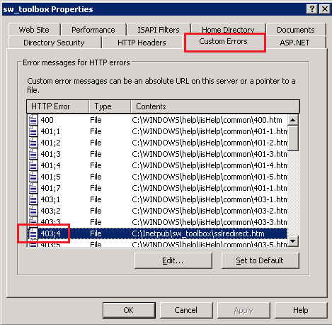 IIS custom error configuration